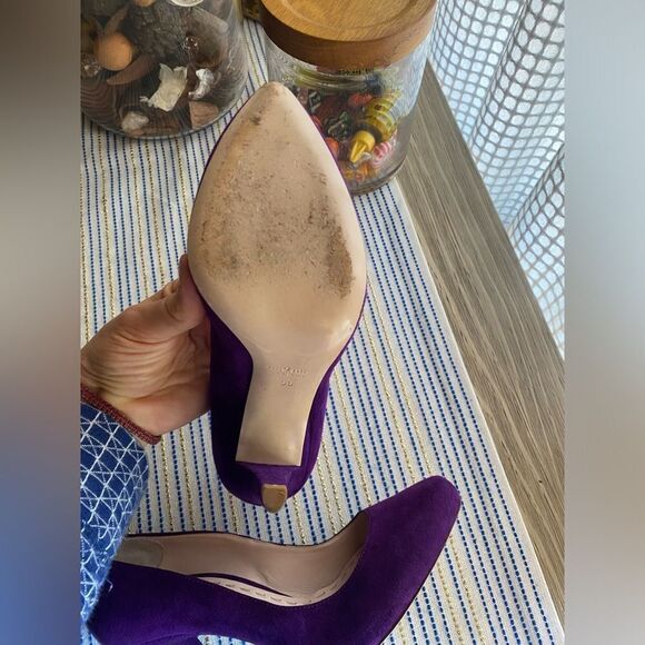 Miu Miu Women's  Suede Purple Classic Heels Shoes Size 36 - Picture 7 of 13